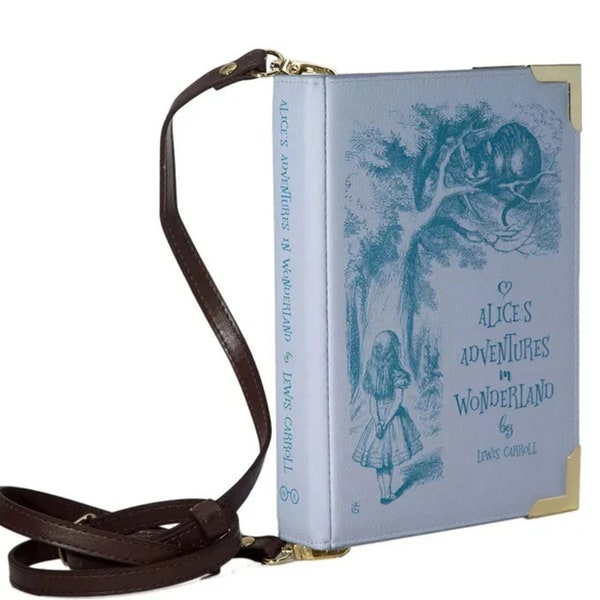 Livre sac à main Alice au pays des merveilles, pochette de livre, cadeau pour amoureux des livres, sac bandoulière livre, sacs à main et sacs, cadeau fête des mères, sac à main en forme de livre