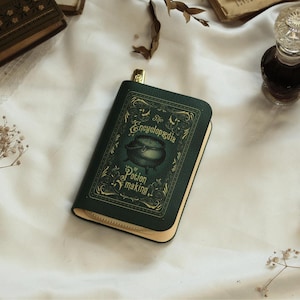 Envío local en la UE ~ Cartera con forma de libro de enciclopedia para hacer pociones, regalos para novias, monedero, billetera con cremallera Goblincore, regalo navideño