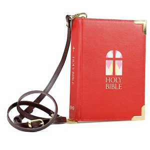 Local US Shipping - Bible Cover, The Holy Bible Book Handbag, Religious Book Purse, Christian Wallet, Church Tote Bag, Book Shaped Pouch