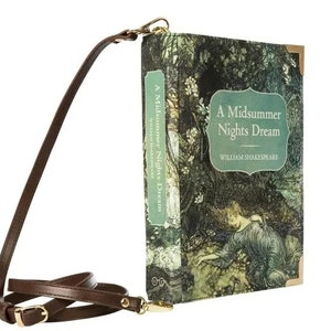 Shakespeare-Buch-Geldbeutel, buchförmige Tasche, bestes Geschenk für Mutter, eine Mittsommernachtstraum-Buchhandtasche, Frühlingsstil-Kupplung, Buchhandtasche