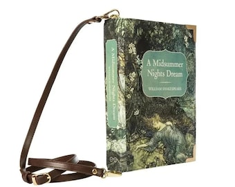 Shakespeare Book Purse, Book Shaped Bag, Best Gift For Mom, A Midsummer Nights Dream Book Handbag, Spring Style Clutch, Book Handbag