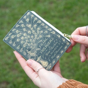 Porte-monnaie Orgues et préjugés, porte-monnaie Jane Austen, meilleur cadeau pour maman, cadeau pour amoureux des livres, porte-cartes, pochette littéraire Régence, livre