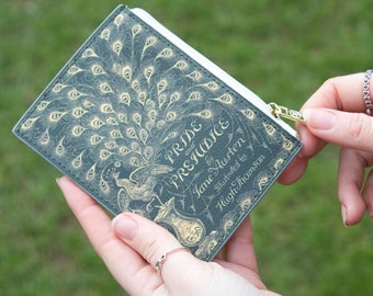 Regalo para amantes de los libros, Cartera de libros Orgullo y prejuicio, Regalo de Jane Austen, Monedero de monedas de libros, Regalos del Día de las Madres, Titular de la tarjeta, Monedero de tarjeta de libro