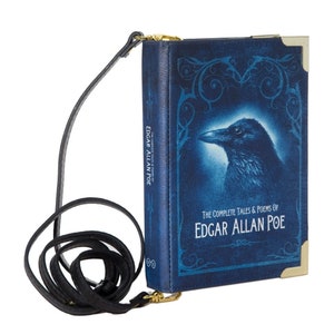 Borsa per libri WellReadCo, borsa per libri Edgar Allan Poe, borsa per libri Raven, regalo libresco, borsa per libri a tracolla, pochette novità, borsa Whimsigoth immagine 2