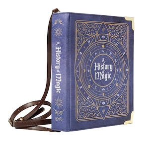 Cartable L'histoire de la magie, sac à main livre de sorcier, sac à bandoulière livre de sorts, bouquiniste romantique, pochette mystique, sac à main fantastique, amoureux des livres