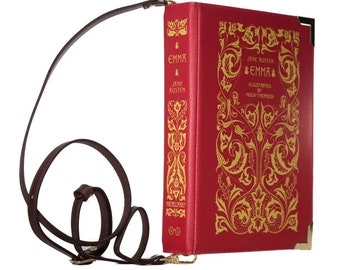 Büchertasche von WellRead Company, Emma Buchtasche, Muttertagsgeschenk, viktorianische Buchhandtasche, Buch-Liebhaber-Geschenk, Abschlussgeschenke für sie, Clutch