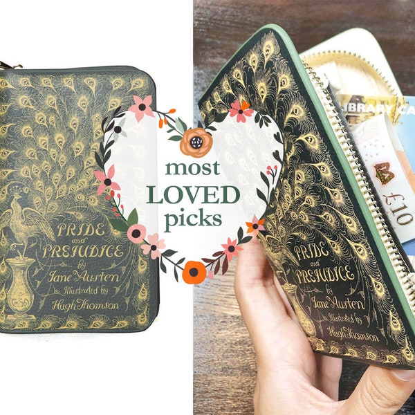 Book Lover Gift, Pride And Prejudice Book Wallet, Book Purse, Mothers Day Gift, Jane Austen Gifts, Leather Poet Era Wallets, Book Clutch
