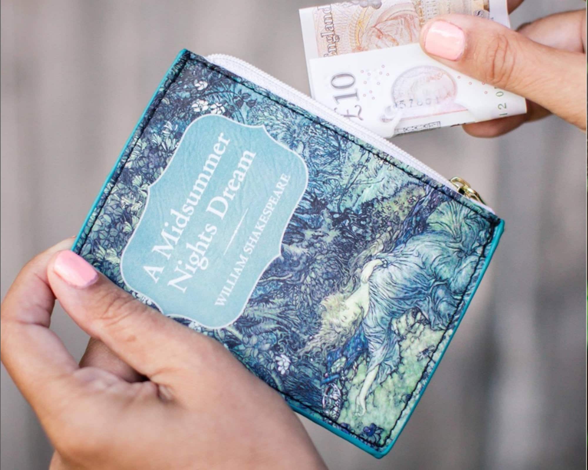 A Midsummer Night's Dream, Medieval Book Pouch, Zipper Book Coin