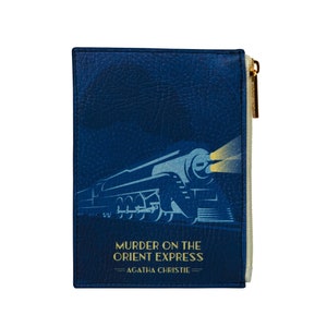 Agatha Christie Porta libri, Assassinio sull'Orient Express, Porta monete a forma di libro, Porta biglietti da visita a forma di libro, Astuccio per cosmetici, Regalo per insegnanti, Astuccio con cerniera