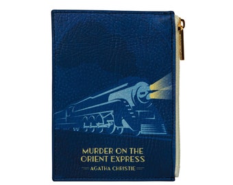 Agatha Christie Book Pouch, Murder on The Orient Express, Book Coin Purse, Book Card Holder, Cosmetics Pouch, Teacher Gift, Zipper Pouch