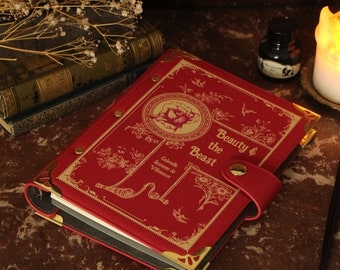 Couverture de livre La Belle et la Bête, carnet de notes rechargeable, journaux et carnets littéraires, carnets de rêves, cadeaux pour les amateurs de lecture