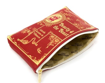 Beauty And The Beast Wallet, Spring Style, Book Lover Gifts, Fairytale Book Purse, Accessory Gift,Cosmetic Pouch Bookish,Zipper Pencil Pouch