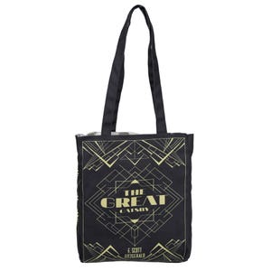 The Great Gatsby Bag, Book Tote Bag, Art Deco Bag, Librarian Bag, Black Tote Bag, Beach Tote Bag, Laptop Bag, Book Purse Bag, Shopping Bag image 5
