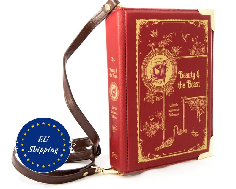 Local EU Shipping Beauty And The Beast Book Bag, WellReadCo Book Purse, Bookish Gifts, Book Lover Gift, Crossbody Clutch, Book Shaped Bag zdjęcie 1