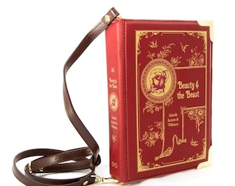 Local USA shipping - NO TARIFFS ~Beauty And The Beast Book Bag, Gift For Mom, Spring Style Book Purse, Book Handbag, Book Lover Gift, Clutch