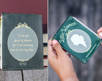 Cadeau boekenliefhebber, boekenportemonnee kleine vrouw, cadeau voor haar, mini-portemonnee, portemonnee girly, boekenetui, portemonnee boeken, cadeau van WellReadCo