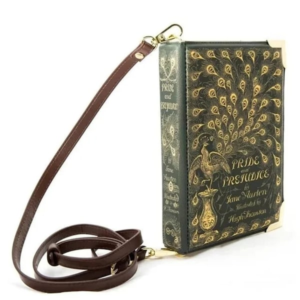 Cadeau pour amoureux des livres, cartable Orgueils et préjugés, sac à main pour livre Jane Austen, cadeaux littéraires, pochette de livre, sac à bandoulière pour livre, cadeau de fête des mères