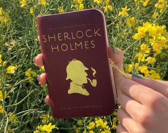 Sherlock Holmes Wallet, Zip Around Wallet, Sir Arthur Conan Doyle, Book Pouch, Dark Academia, Detective Gift, Tobacco Pouch, Vegan Leather