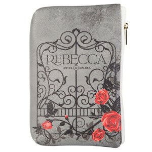 Rebecca Daphne du Maurier, Cartera con forma de libro, Monedero con forma de libro, Estuche con cremallera, Cartera Whimsigoth, Estuche para lápices, Regalo para lectores de libros, Monedero con cita de libros