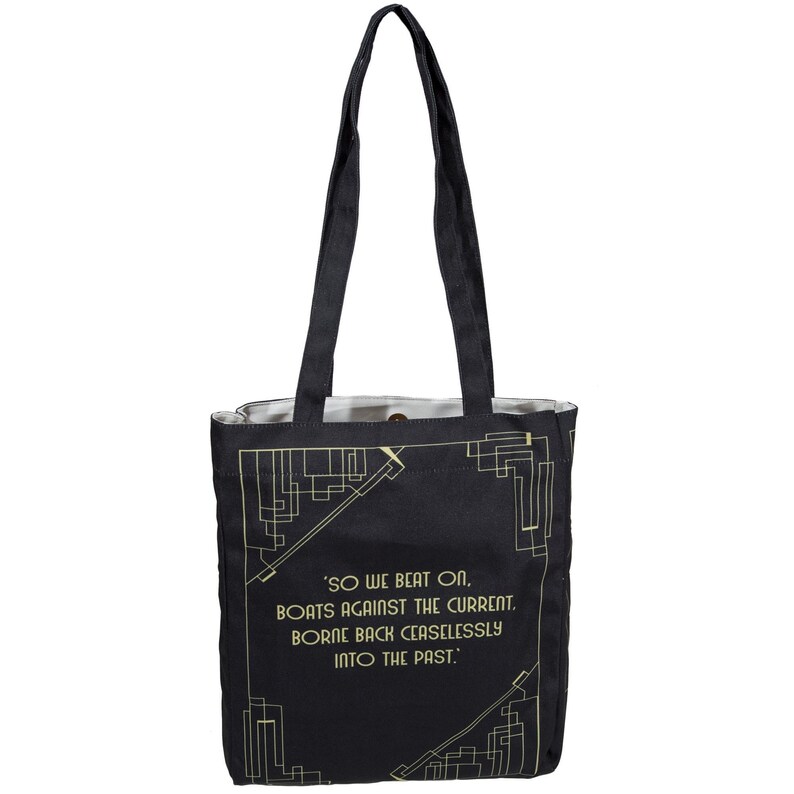 The Great Gatsby Bag, Book Tote Bag, Art Deco Bag, Librarian Bag, Black Tote Bag, Beach Tote Bag, Laptop Bag, Book Purse Bag, Shopping Bag image 7