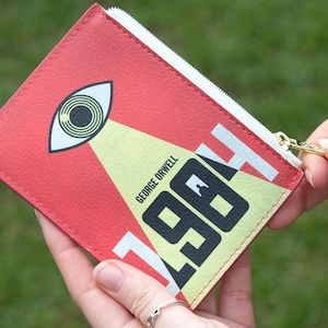 Estuche para libros, minicartera, tarjetero, George Orwell, minimonedero, cartera, tarjetero, neceser, UE ~ 1984