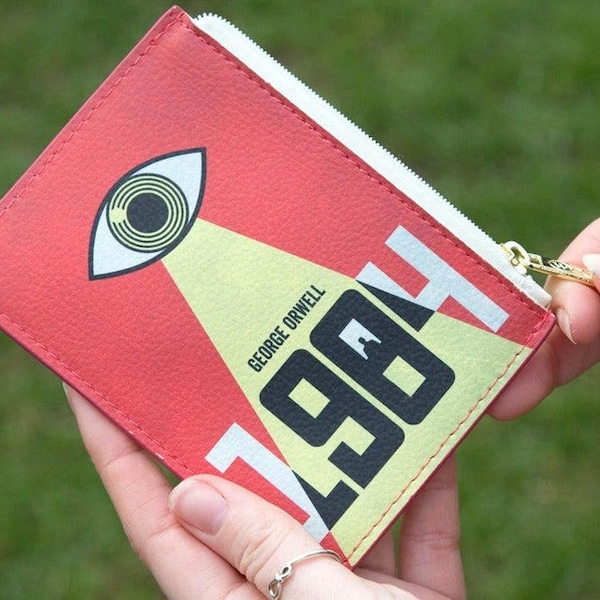 1984 Book Pouch, Mini Wallet, Book Card Holder, George Orwell, Mini Coin Purse, Book Wallet, Book Card Purse, Cosmetics Pouch, Eco Friendly