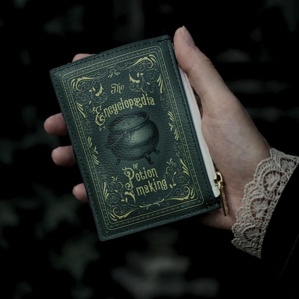 The Encyclopedia of Potion Making Book Coin Purse, Mini Fantasy Wallet, Witchy Pouch, Accessory Gift, Romantasy Book Pouch, Bookish Merch