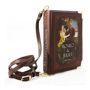 Romeo and Juliet Brown, Book Purse Cottagecore, Accessories For Mom, Shakespeare Gifts, Victorian Book Clutch, Book Handbags,Book Lover Gift