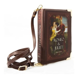 Romeo and Juliet Brown, Book Purse Cottagecore, Spring Style, Victorian Book Clutch, Shakespeare Gift, Classic Book Handbags,Book Lover Gift