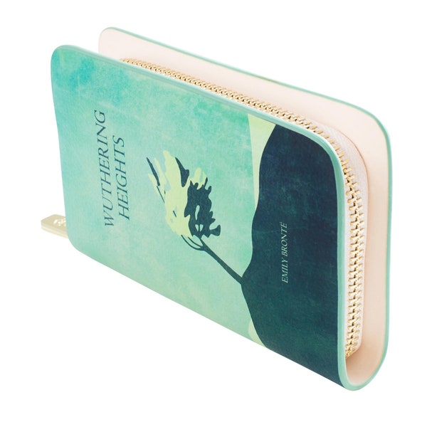 Wuthering Heights Wallet, Book Purse, Zip Around Wallet, Blue Wallet Pouch, Money Purse, Book Lover Gift, Book Clutch Wallet, Literary Gift