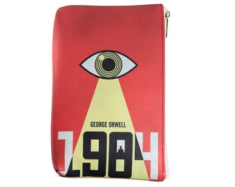 1984 Book Purse, Money Pouch, Big Brother, Stationery Pouch, Red Zipper Pouch, Travel Pouch, Pencil Pouch, Dystopian Nerd Purse, Literary