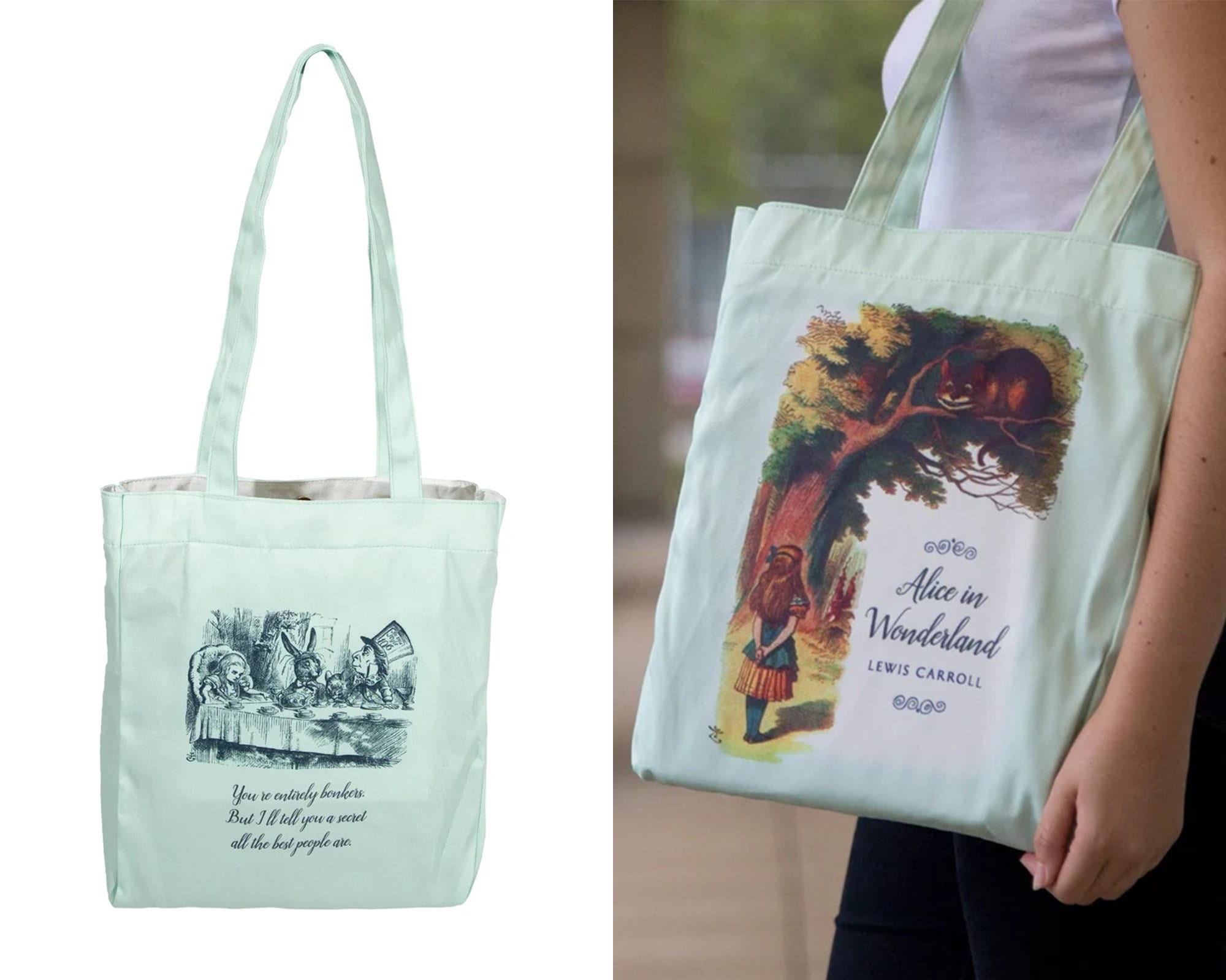 Alice Wonderland Canvas Tote Bag  Alice Wonderland Shoulder Bag