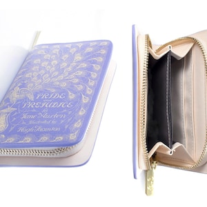 Pride and Prejudice Book Wallet, Jane Austen Wallet, Bridesmaids Clutch, Purple Novel Wallet, Hen Party Gifts, Bridal Party Favors, Wedding