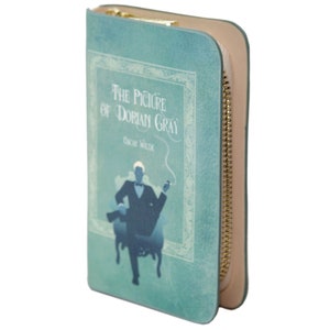 Imagen de Cartera con forma de libro de Dorian Gray, regalos de Oscar Wilde, regalos para amantes de los libros, monedero con forma de libro, cartera con forma de libro, billetera con cremallera, monedero Whimsigoth