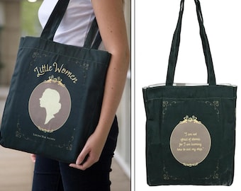 EU Shipping - Little Women Book Tote Bag, Boekenliefhebbers Geschenken, Leeszuchtige Tote Bag, Afstudeercadeau voor haar, Leraartas, Theaterthema Tote Bags