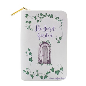 Cartera de jardín secreto, bolsa para libros, billetera con cremallera, monedero con forma de libro de cuento de hadas, cartera de mano para libros, bolsa de papelería, billetera con tapa para libros, regalo geek