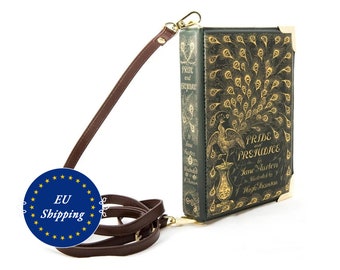 Local EU Shipping - Pride and Prejudice Book Bag, Jane Austen Book Purse, Book Clutch, Book Tote Bag, Crossbody Bag, Wedding Guest Gift