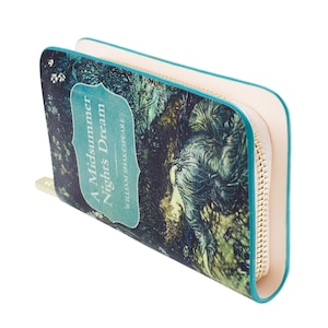 Book Wallet, Shakespeare Gifts, Midsummer Night's Dream Book Clutch, Mothers Day Gifts, Book Lover Gift, Book Pouch, Zip Around Wallet