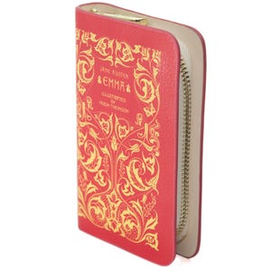 Cartera con forma de libro de Emma, bolsa con cremallera, bonito monedero con forma de libro, regalo literario, cartera con forma de libro, bolsa con cremallera, regalo para amantes de los libros, billetera victoriana, amante de los libros