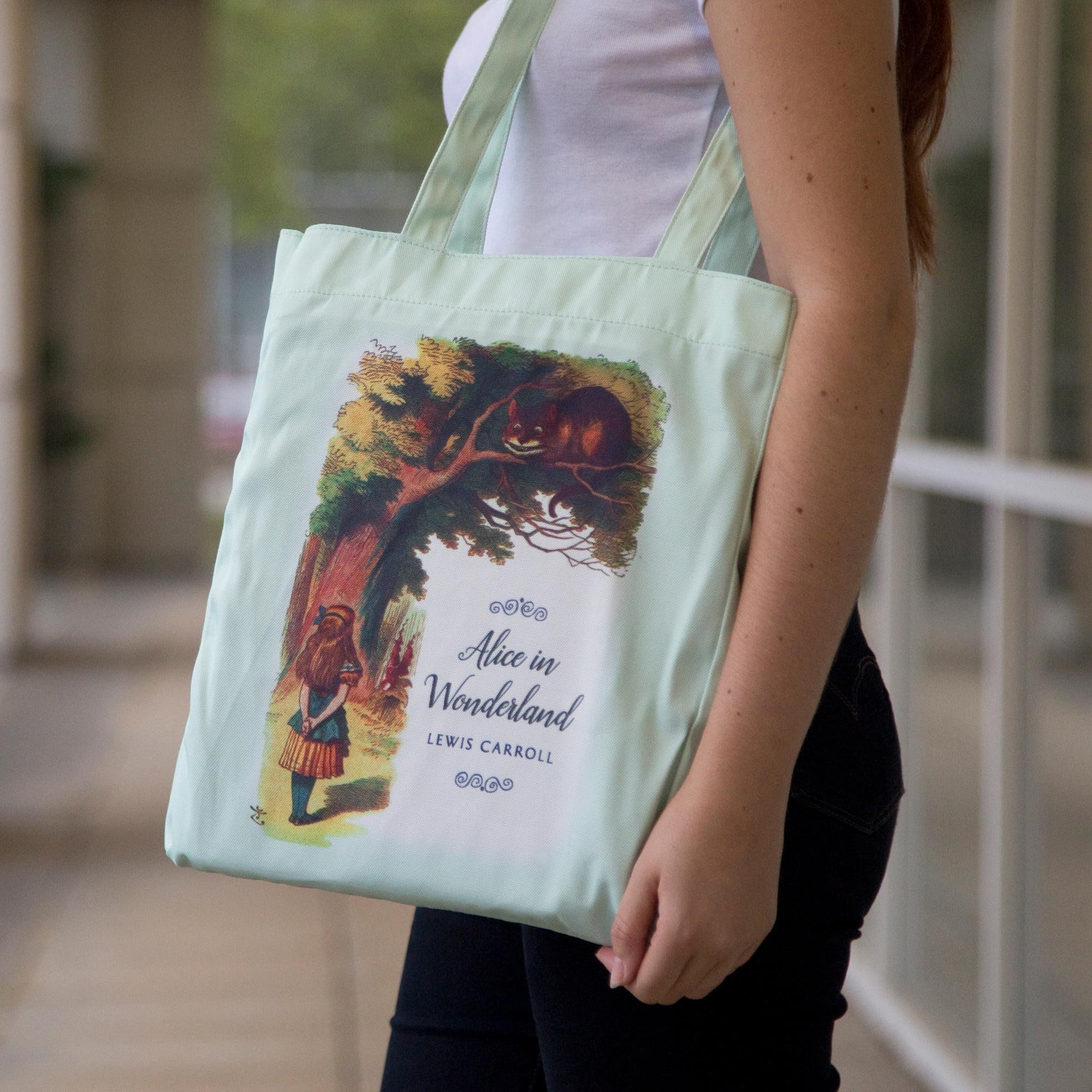 Alice in Wonderland Canvas Tote Bag Funny Cotton Reusable Tote Shoulder Bag  Present for Friends Fans Women Men