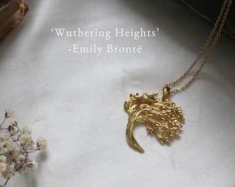 Wuthering Heights Charm Necklace, Graduation Jewelry, Literary Windswept Tree Necklace, Unique Gift For Mom, Bookish Pendant Necklace