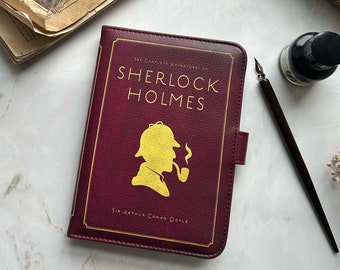 Étui coin livre Sherlock Holmes, cadeau fête des mères, housse Detective Kobo, accessoires pour maman, cadeaux pour les amoureux des livres, housse de liseuse, couverture coin livre