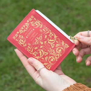Buch Geldbörse Emma, Jane Austen Geschenk für Mama, Mini-Buch-Brieftasche, Buch-Liebhaber-Geschenk, Regency-Buch-Kartenhalter, Reise-Accessoire-Geschenk, Beutel