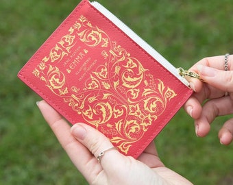 Book Coin Purse Emma, Jane Austen Gift For Mom, Mini Book Wallet, Book Lover Gift, Regency Book Card Holder, Travel Accessory Gift, Pouch