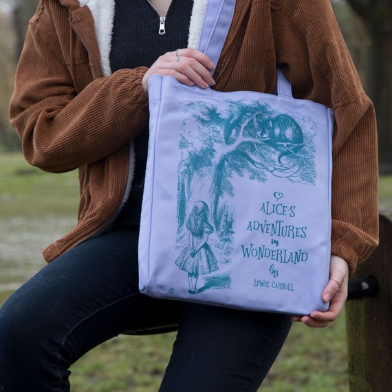 Alice in Wonderland Tote Bag, Literary Tote Bag, Daughter Gift, Book Store  Tote Bag, Book Handbag, Classic Book Bag, Bookish Tote Bag