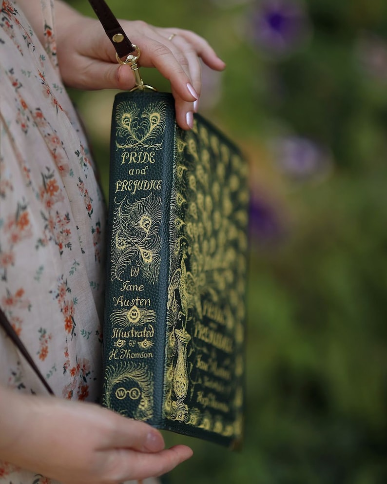 Book Lover Gift, Pride and Prejudice Book Bag, Jane Austen Book Purse, Literary Gifts, Book Clutch, Book Crossbody Bag, Mothers Day Gift image 5