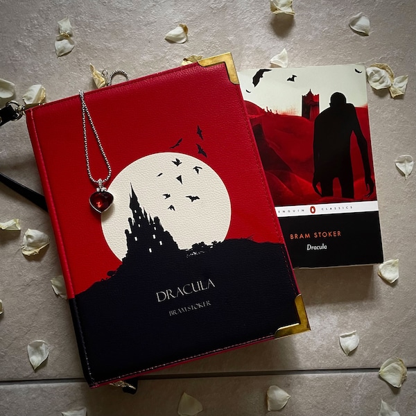 Sac Dracula, Sac vampire, Sac à main gothique, Cadeaux sur le thème du livre, Dark Academia, Bram Stoker Dracula, Cartable Whimsigoth, Cadeaux livresques