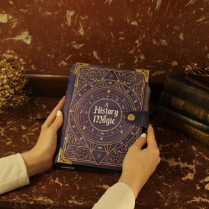 Diario basura con la historia de la magia, cuaderno de recortes de brujas, diario en blanco con el libro de hechizos de las sombras, papelería gótica, diario de brujería