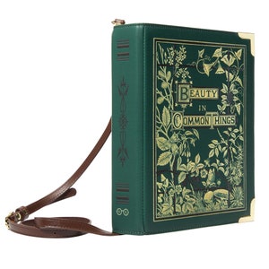 Porte-livre Beauty In Common Things, cartable Fairycore, sac botanique en forme de livre, sac Goblincore, meilleur cadeau pour maman, sac à main bandoulière