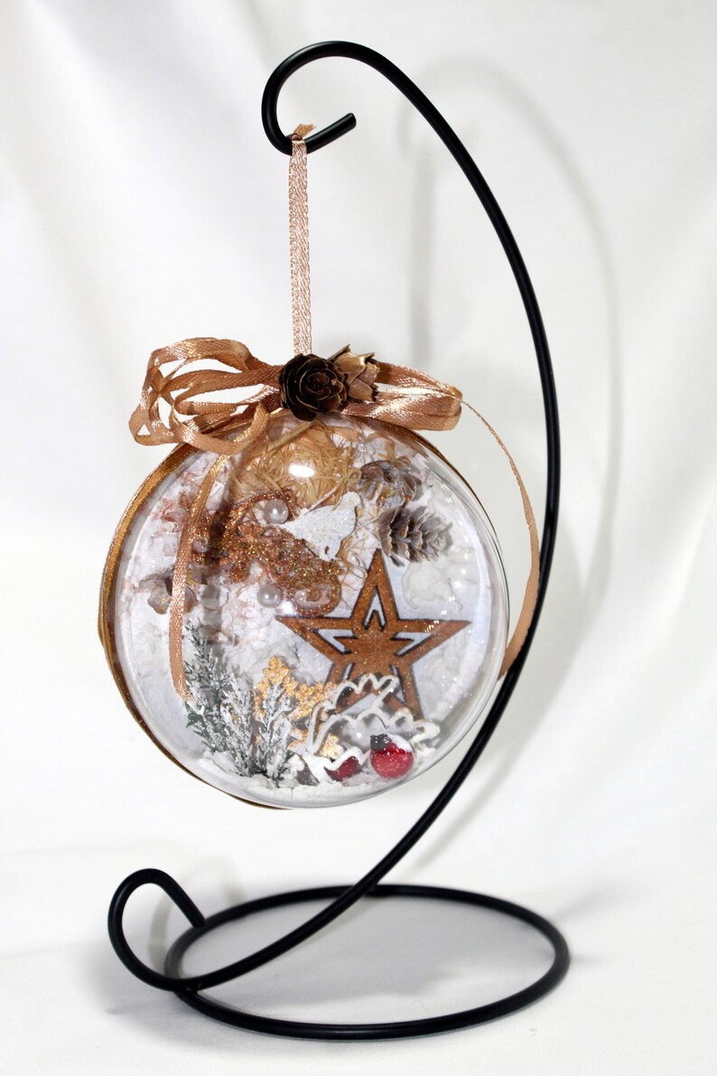 Christmas Tree Ornament 3D Gold Metal Tree Ornaments Christmas Ball